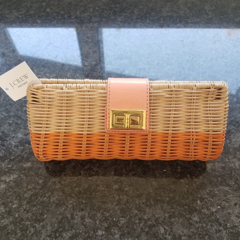 J. Crew Rattan Clutch